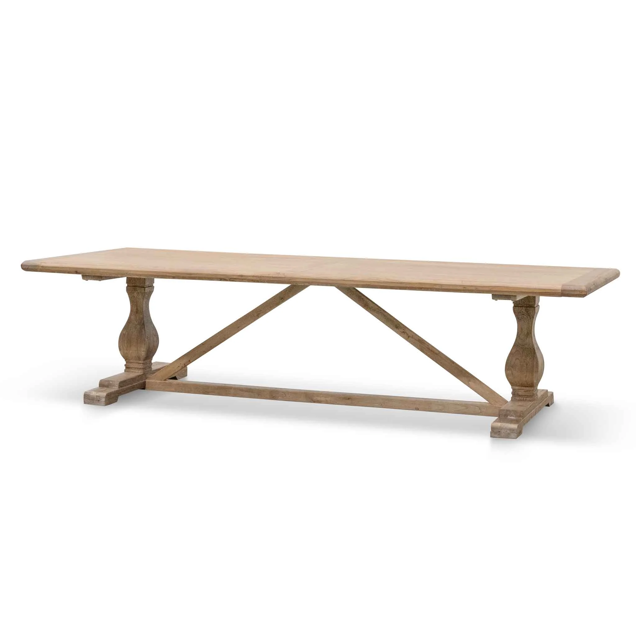 CDT514 3m Reclaimed Elm Dining Table - Rustic Natural - Image 3