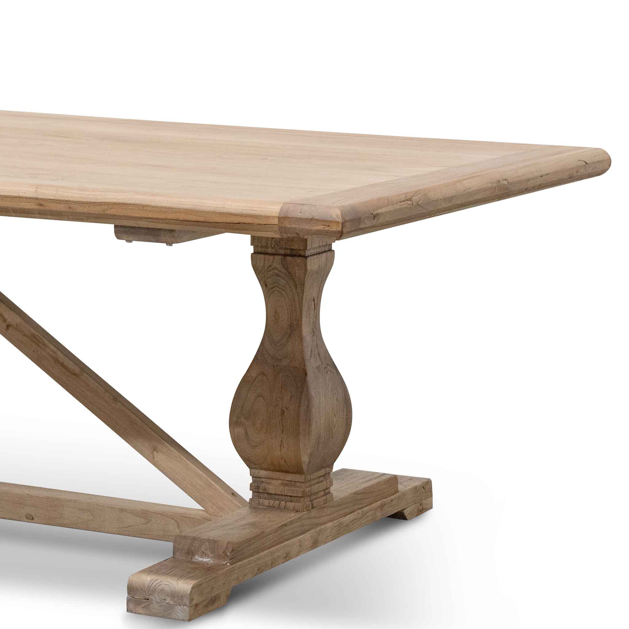 CDT514 3m Reclaimed Elm Dining Table - Rustic Natural - Image 4