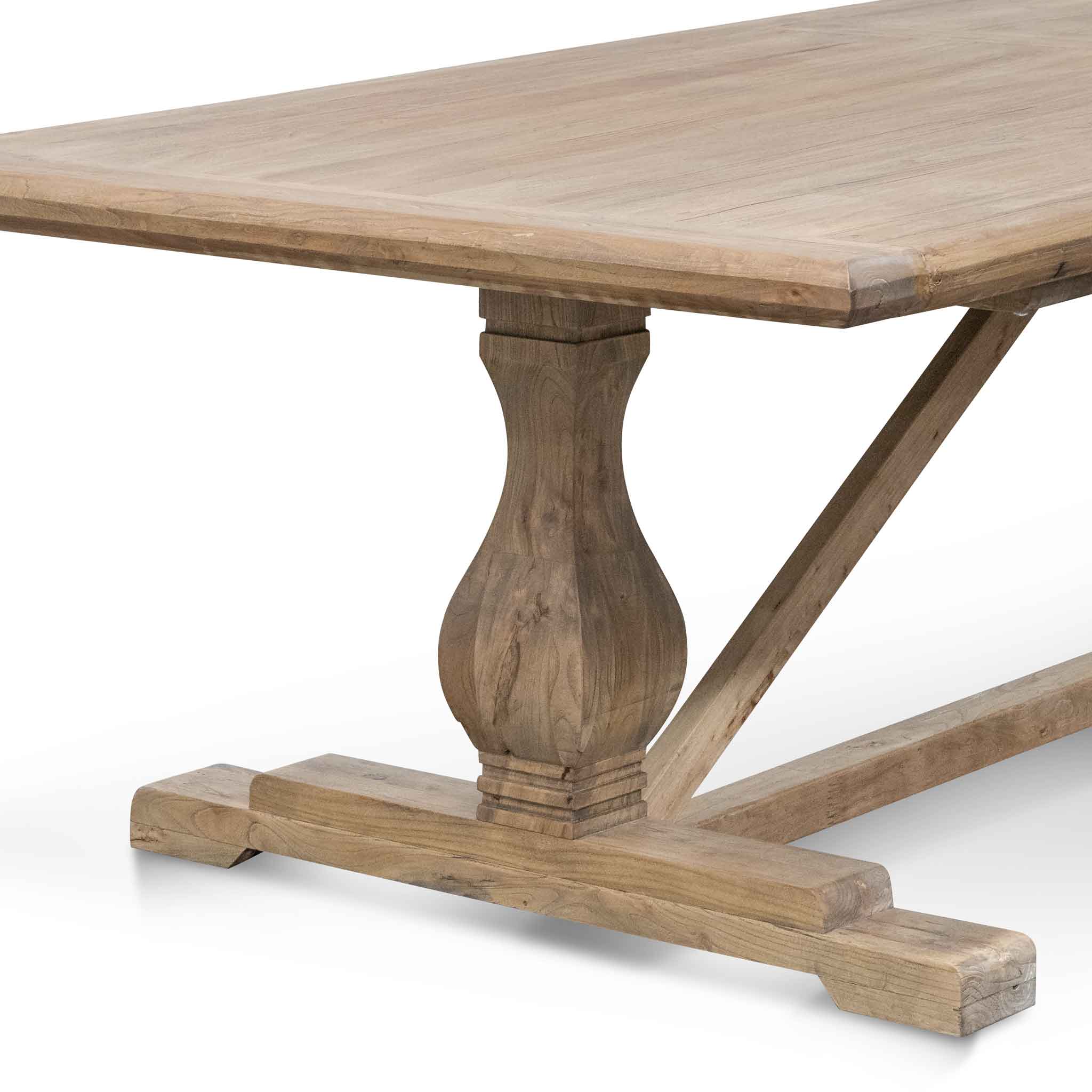 CDT514 3m Reclaimed Elm Dining Table - Rustic Natural - Image 5