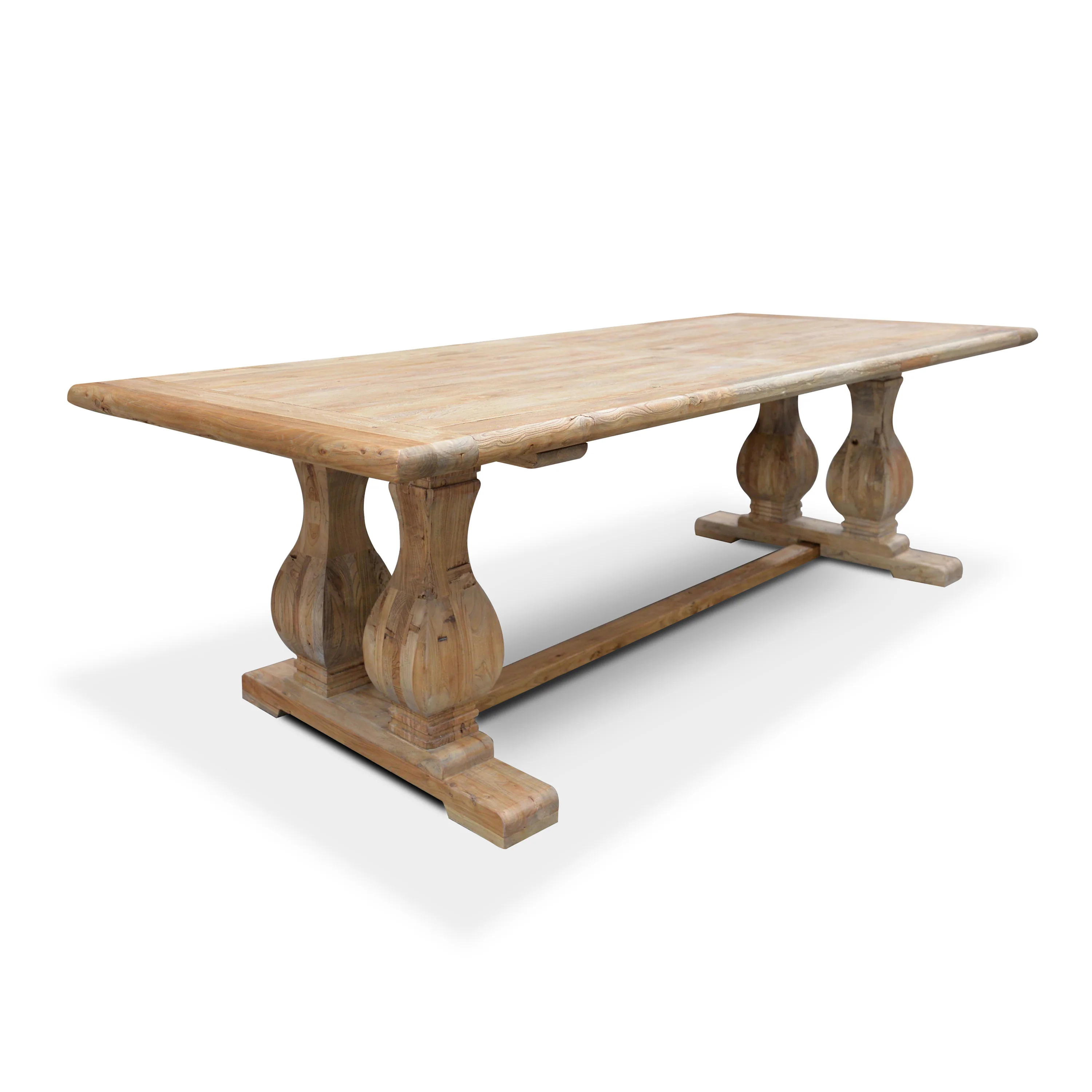 CDT561 Elm Wood Dining Table 3m - Rustic Natural - Image 3