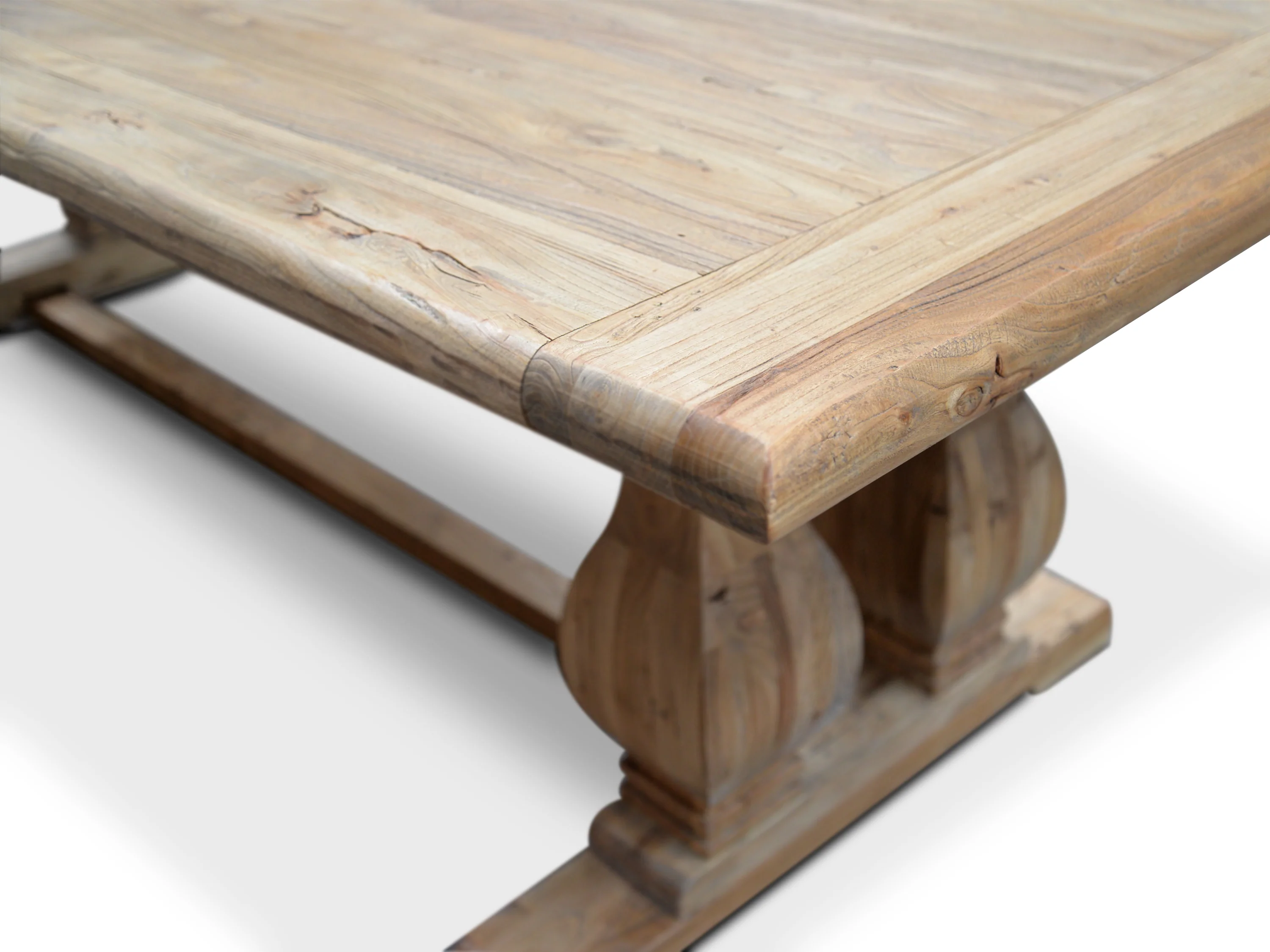 CDT561 Elm Wood Dining Table 3m - Rustic Natural - Image 5