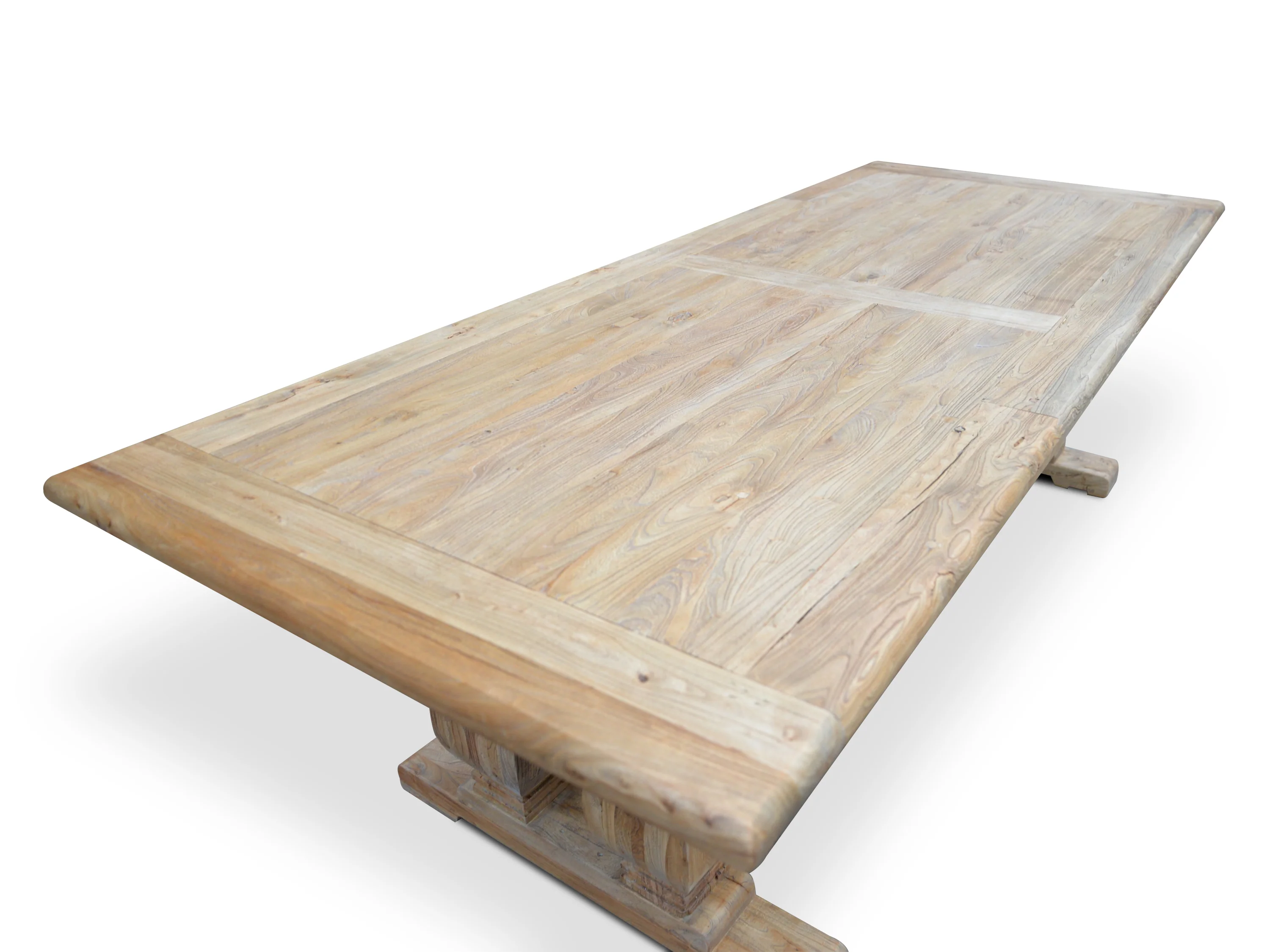 CDT561 Elm Wood Dining Table 3m - Rustic Natural - Image 6
