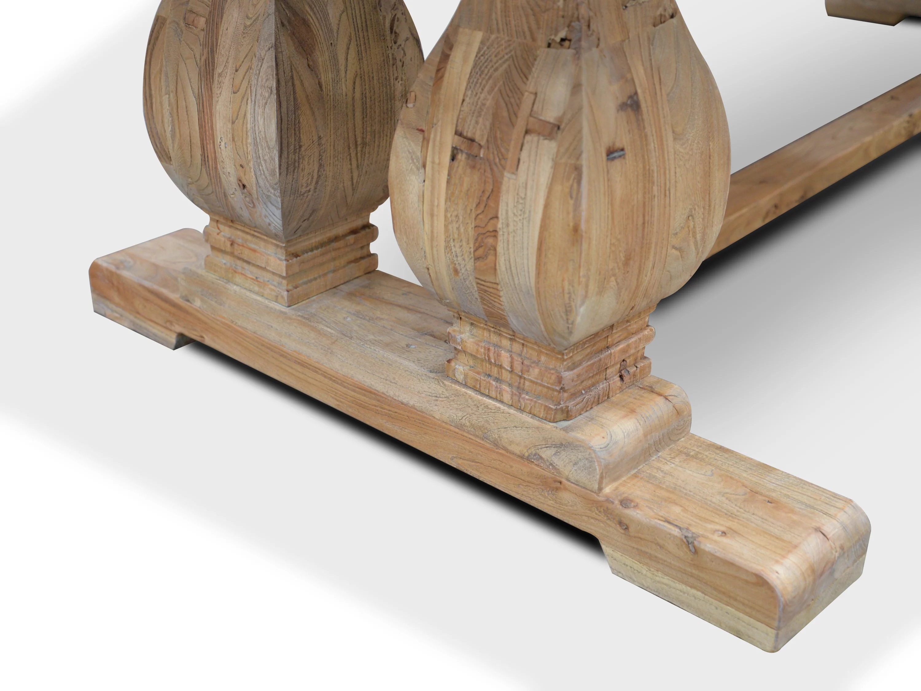 CDT561 Elm Wood Dining Table 3m - Rustic Natural - Image 8