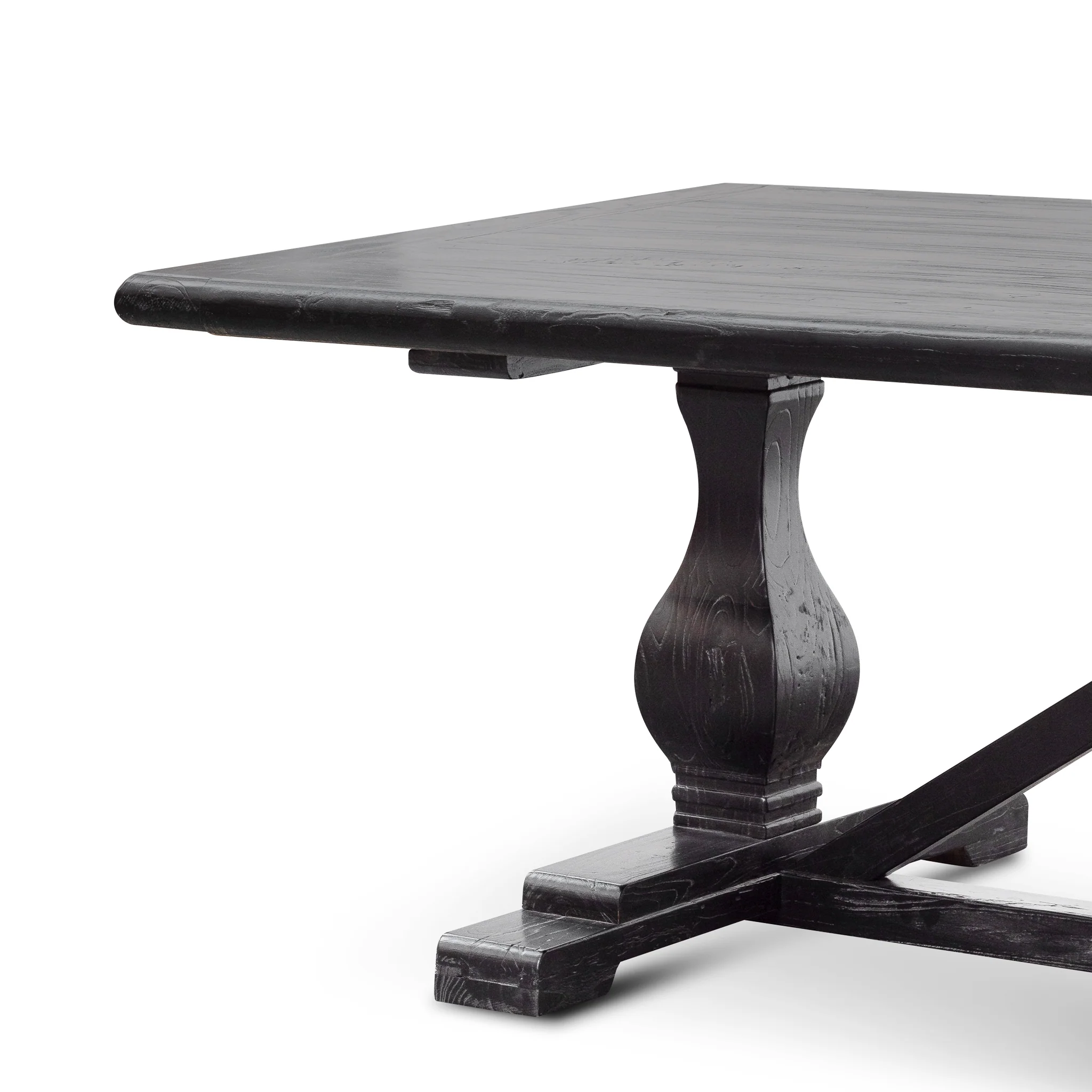 CDT6066 3m Reclaimed Dining Table - Black- 120cm (W) - Thick Top - Image 3