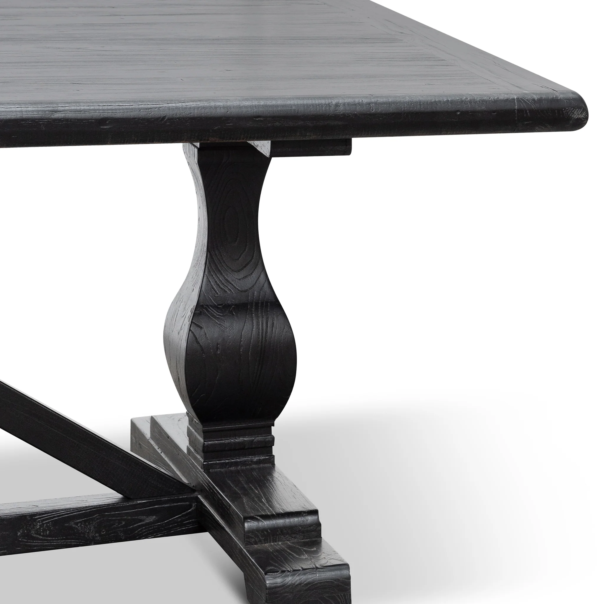 CDT6066 3m Reclaimed Dining Table - Black- 120cm (W) - Thick Top - Image 4
