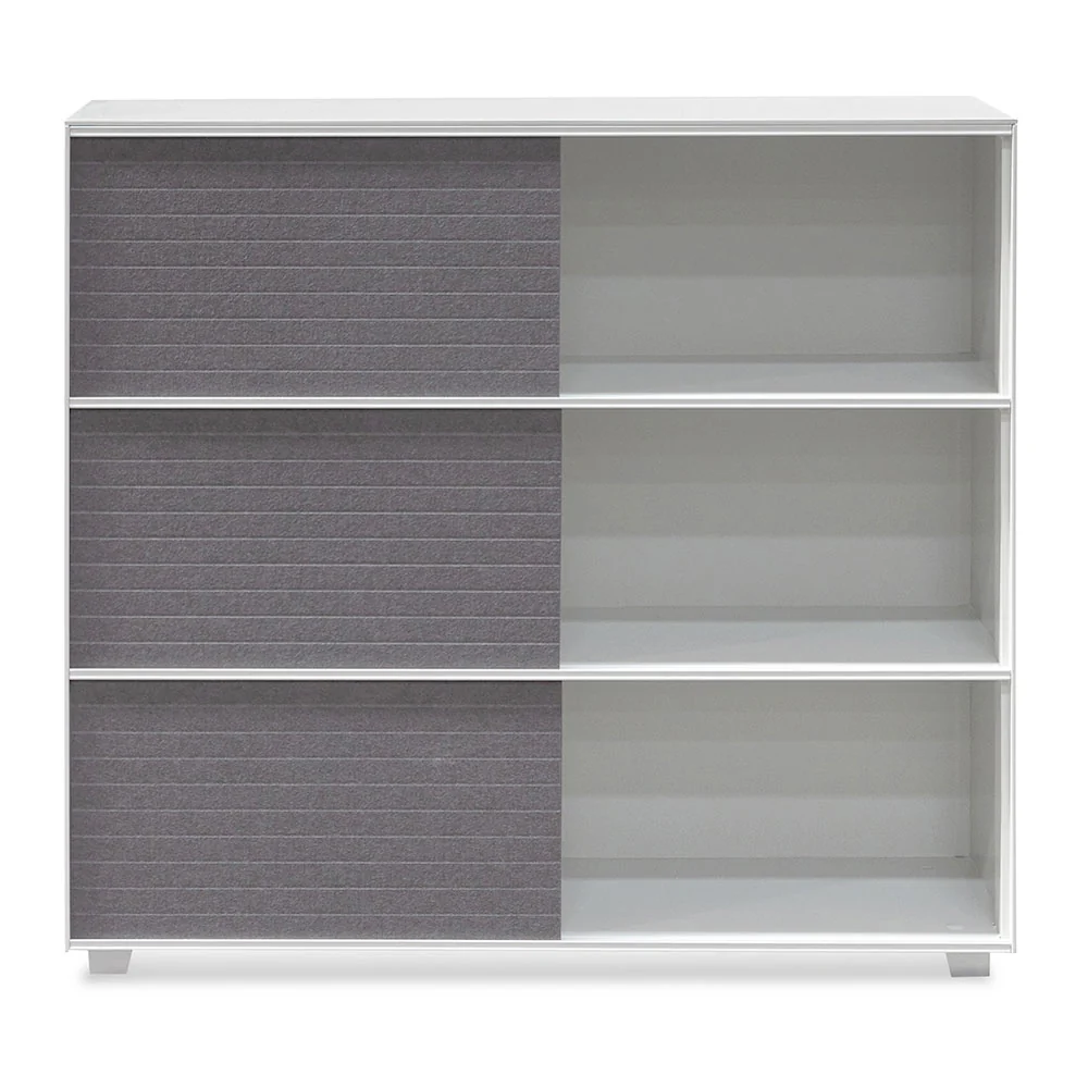 CDT6169-SN Inter-layered White Storage Cabinet - Grey Doors - Image 4