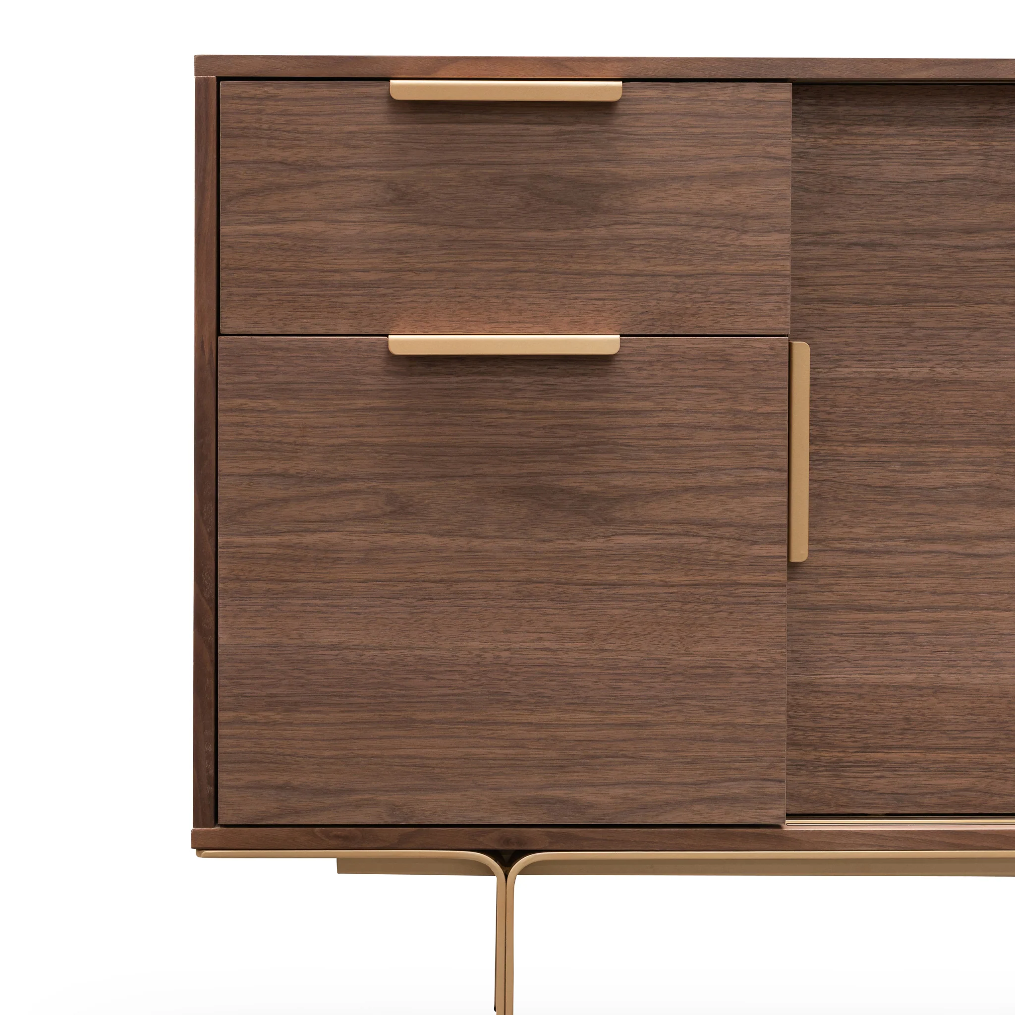 CDT6224-IG 1.45m Walnut Buffet Unit - Brass - Image 6