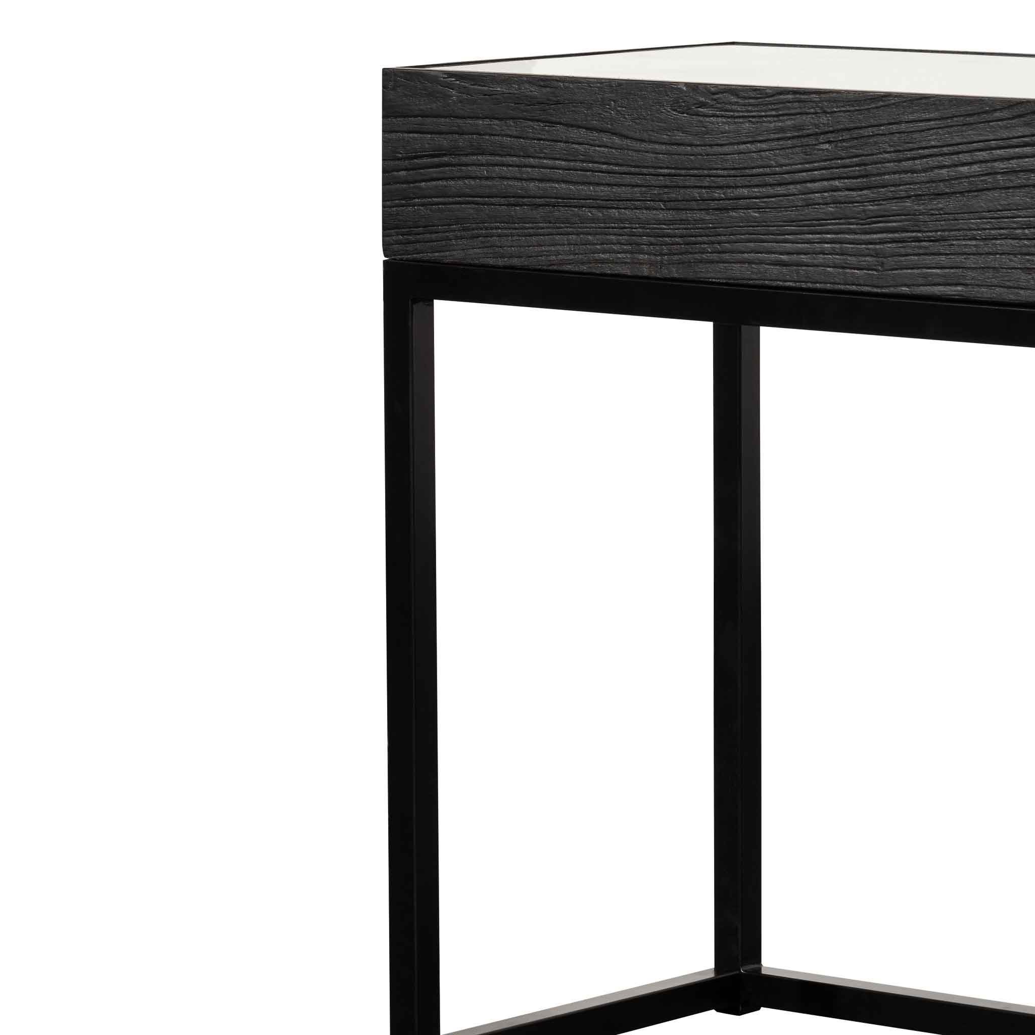 CDT6307-NI 1.39m Reclaimed Console Table - Full Black - Image 3