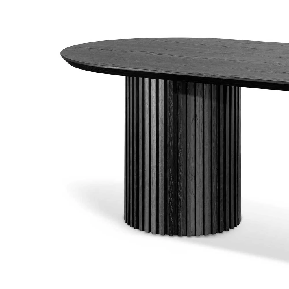 CDT6423-CN 2.8m Wooden Dining Table - Black - Image 4