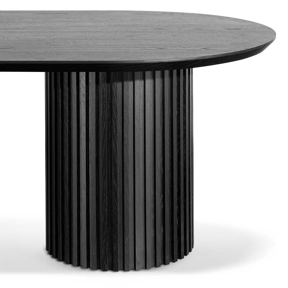 CDT6423-CN 2.8m Wooden Dining Table - Black - Image 6