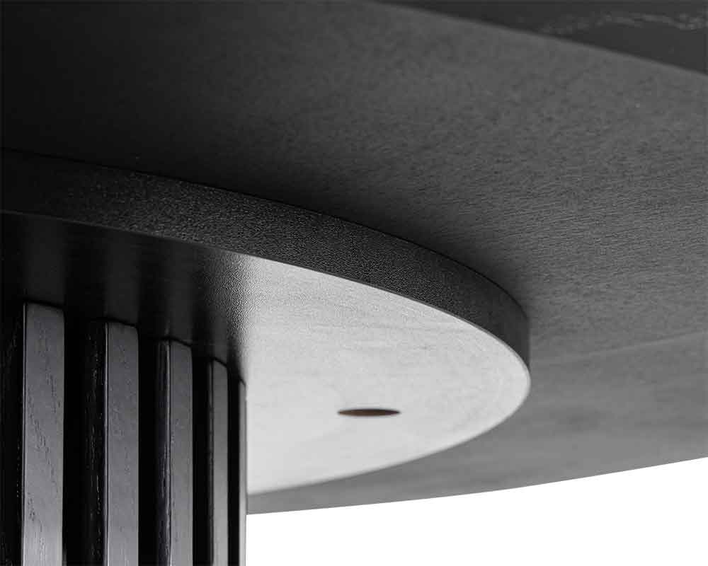 CDT6423-CN 2.8m Wooden Dining Table - Black - Image 7