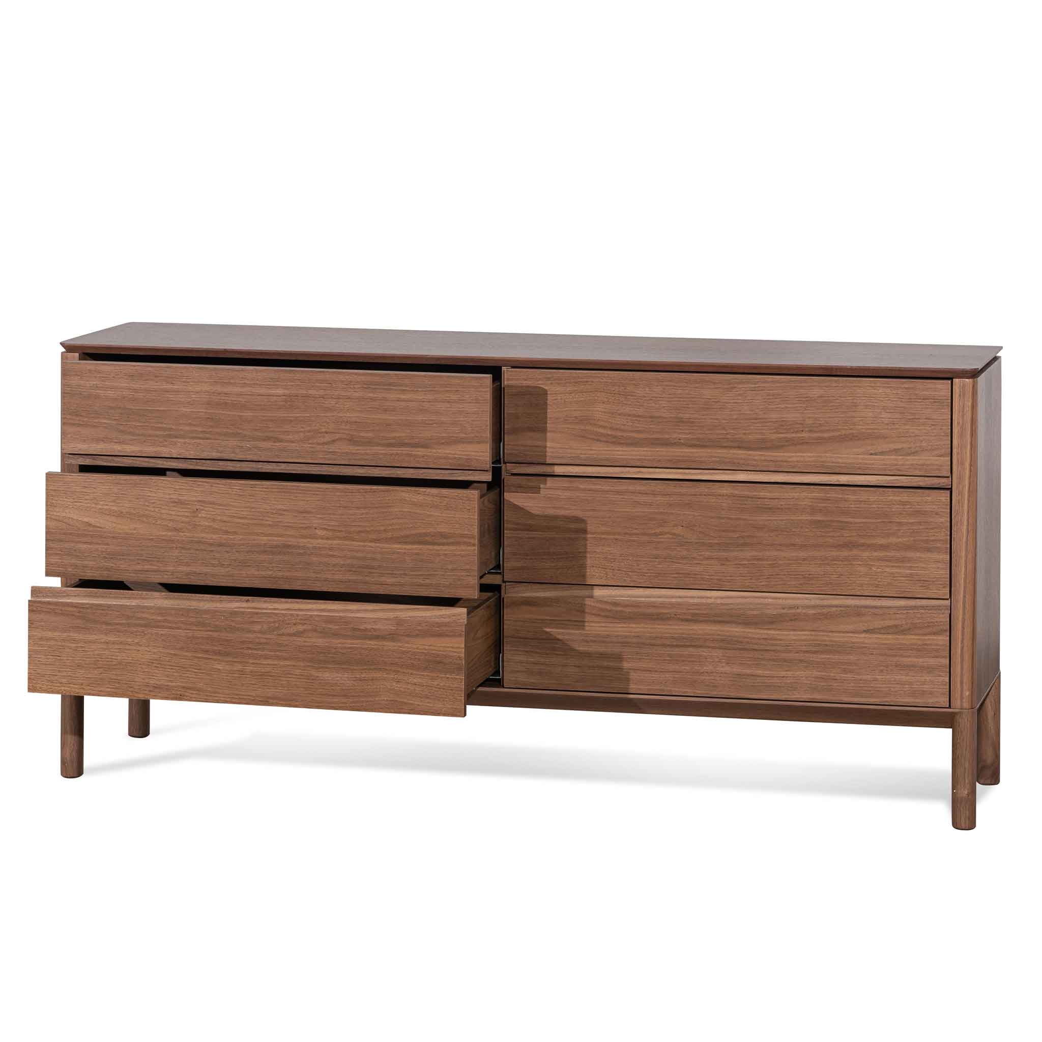 CDT6454-CN 6 Drawers Wooden Chest - Walnut - Image 4