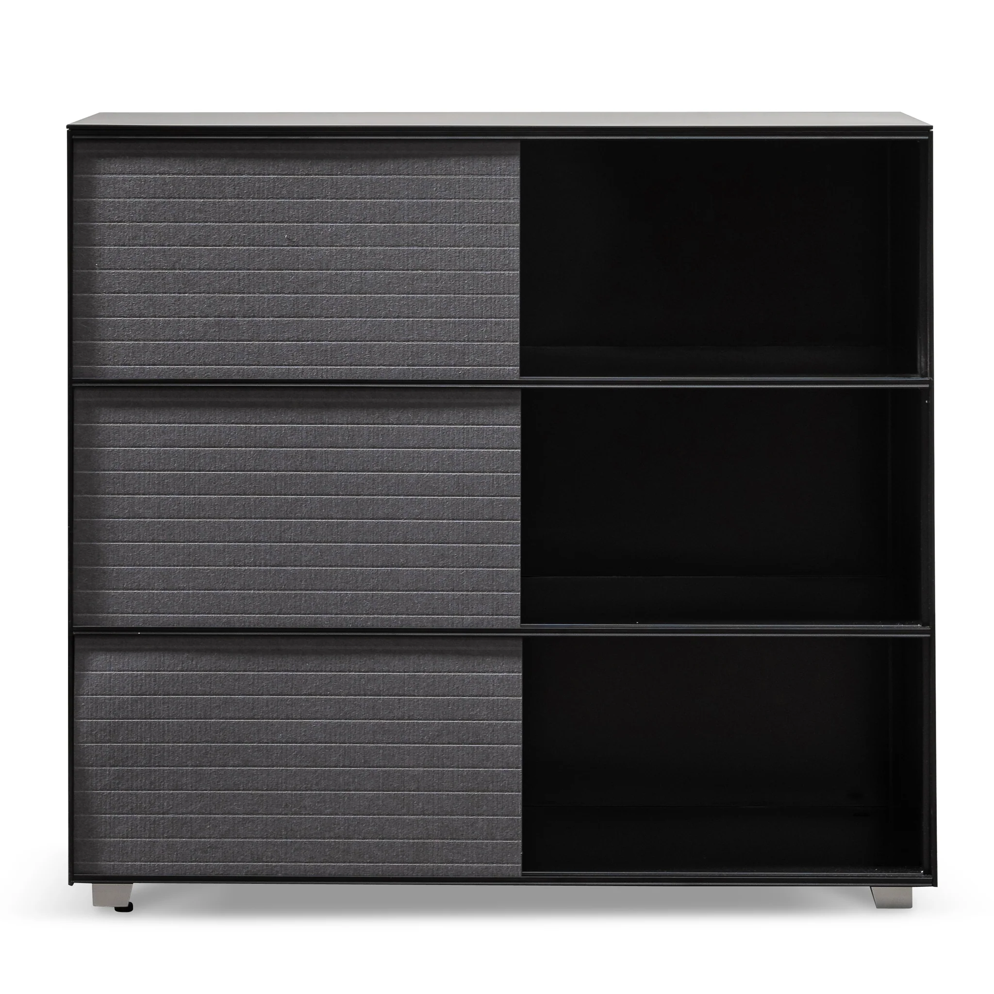 CDT6548-SN Inter-layered Black Storage Cabinet - Grey Doors - Image 5