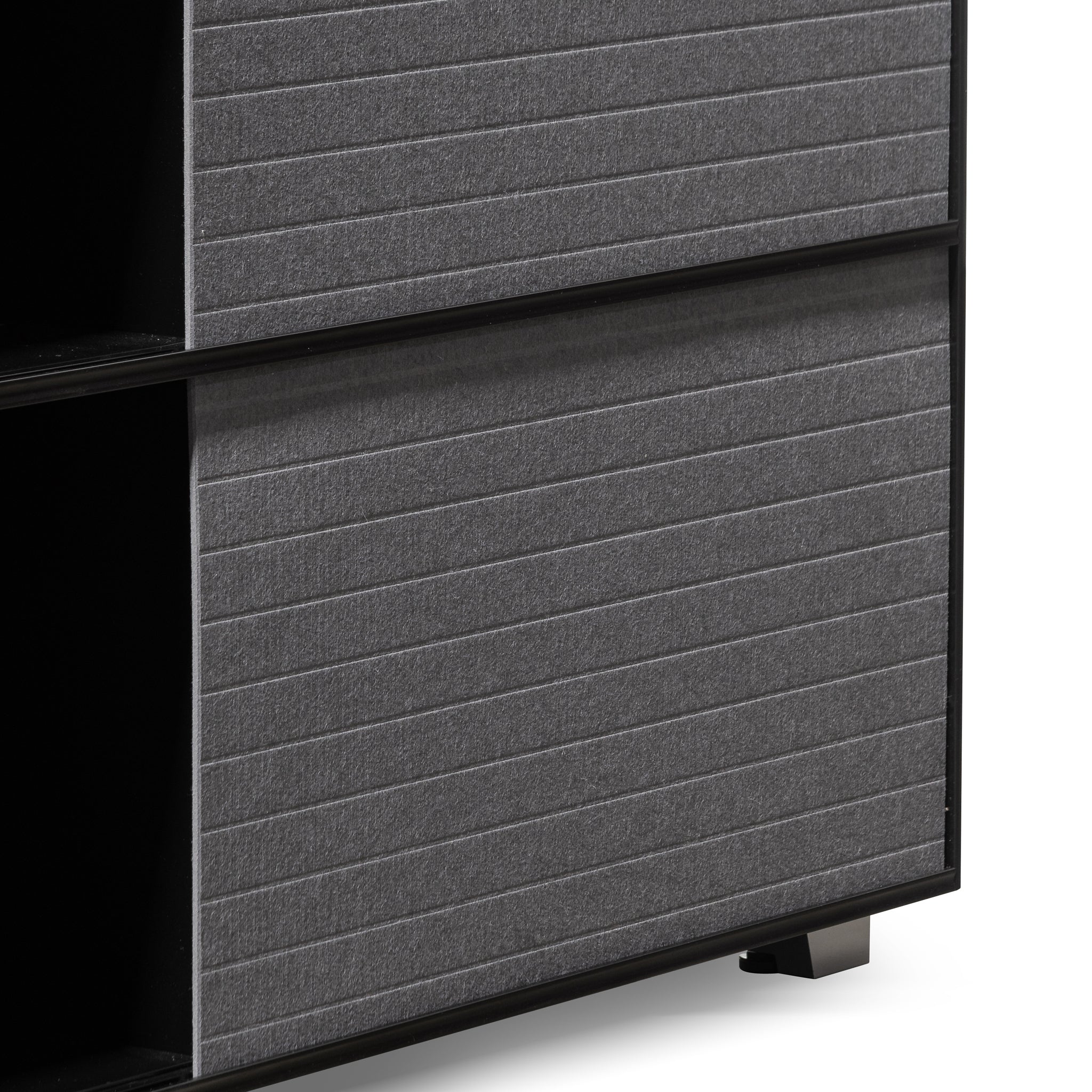 CDT6548-SN Inter-layered Black Storage Cabinet - Grey Doors - Image 7