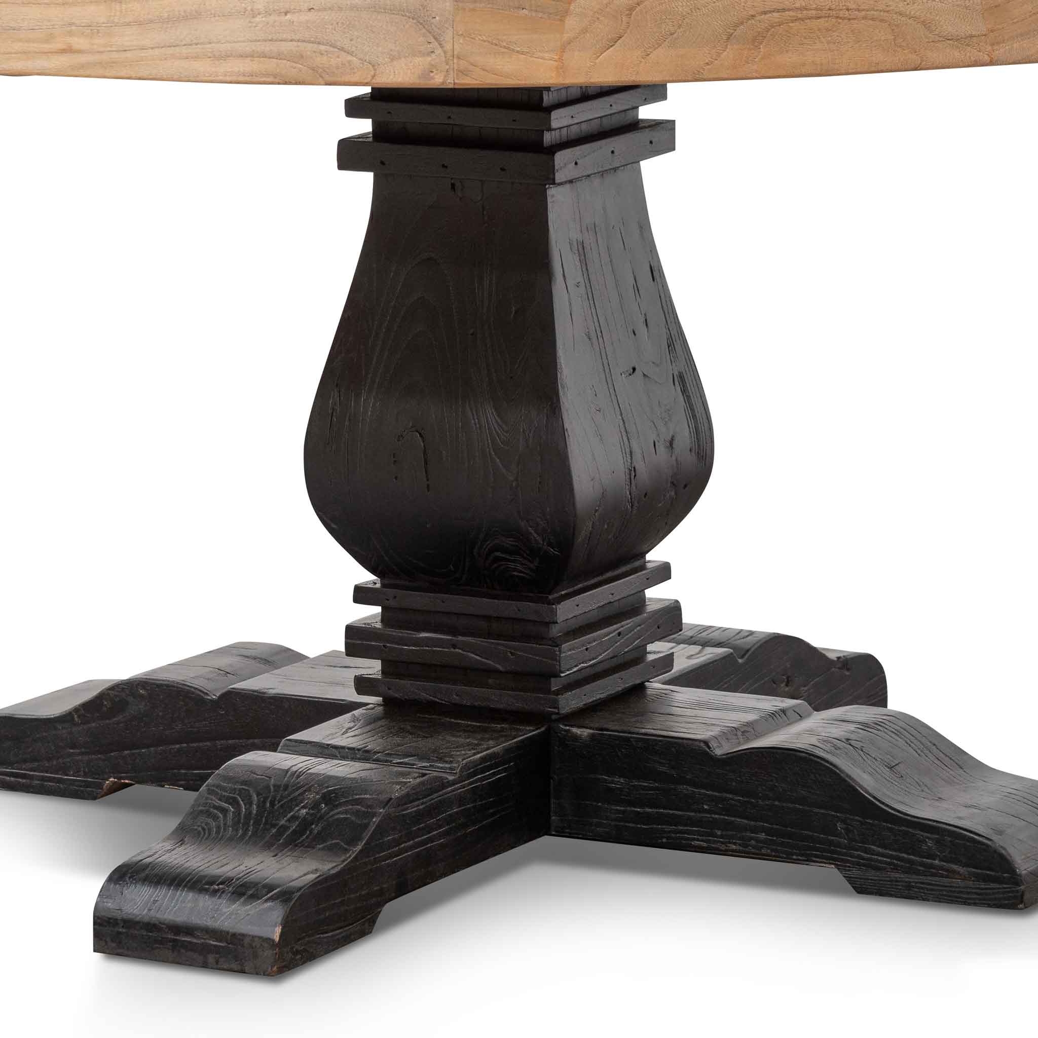 CDT6561 1.6m Round Dining Table - Natural in Black Base - Image 5