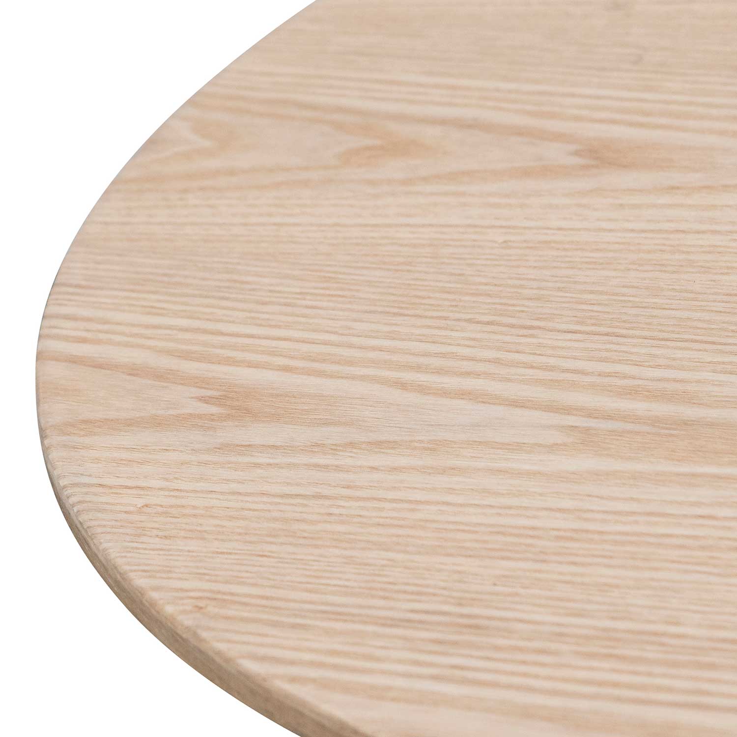 CDT6667-SD Round Wooden Dining Table - Natural Top and Black Base - Image 3