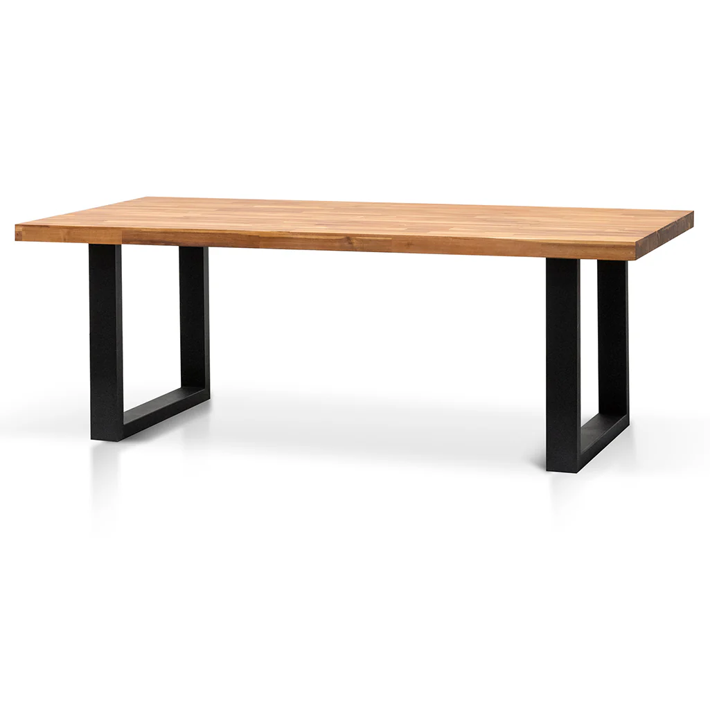 CDT6725-EM 2.1m Dining Table - Natural with Black Leg - Image 3