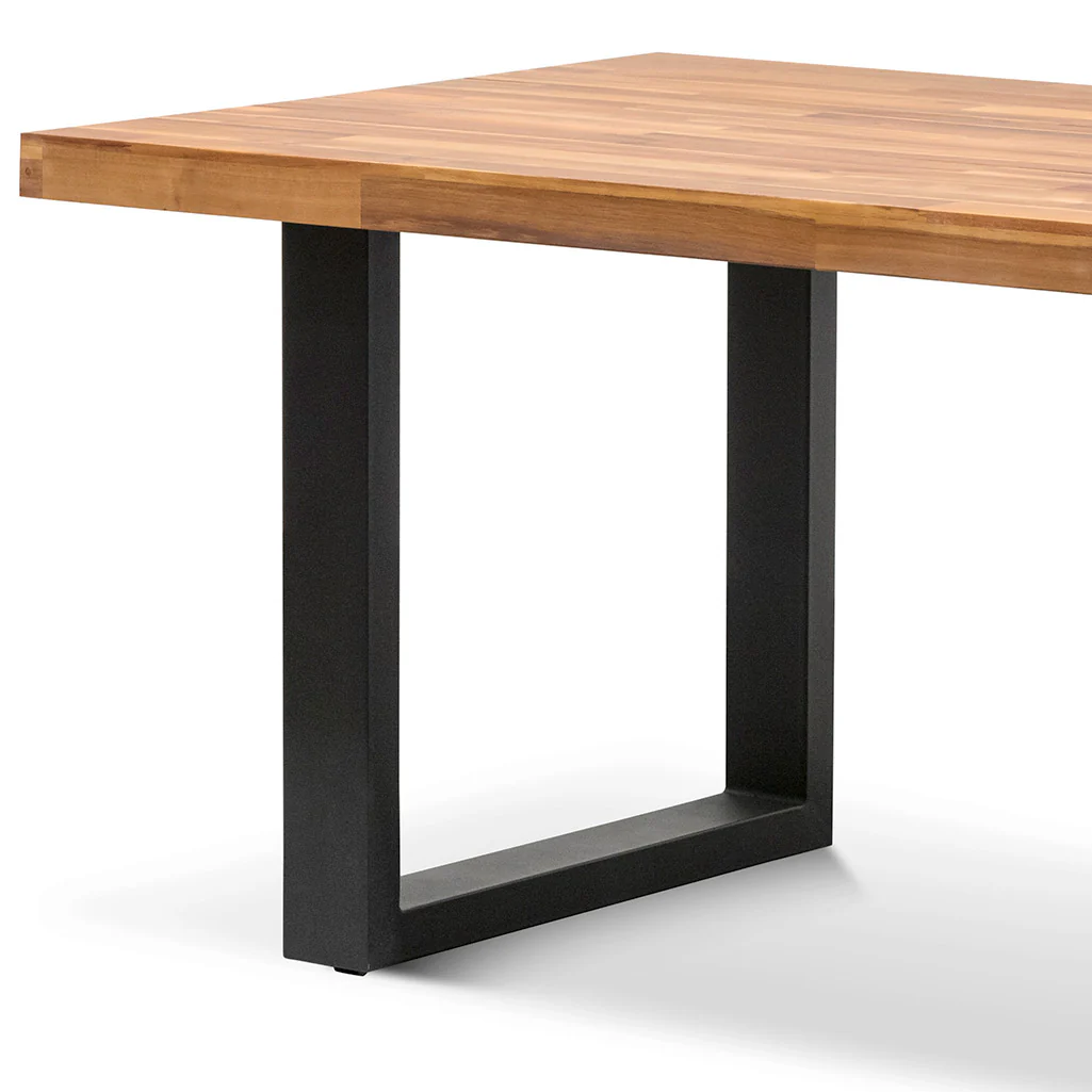 CDT6725-EM 2.1m Dining Table - Natural with Black Leg - Image 4