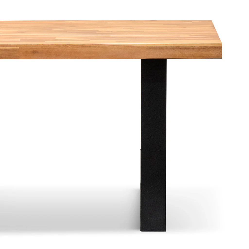 CDT6725-EM 2.1m Dining Table - Natural with Black Leg - Image 8