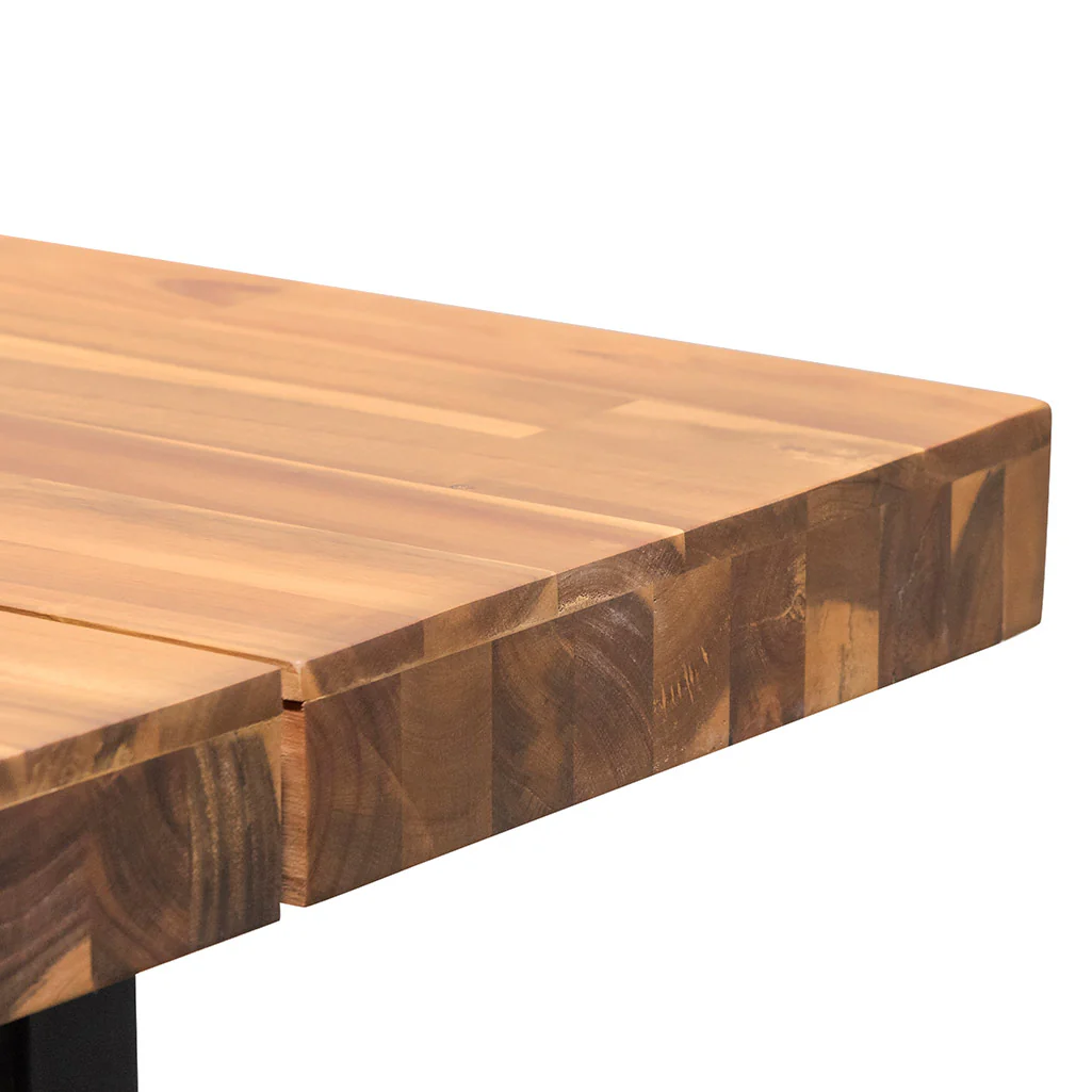 CDT6725-EM 2.1m Dining Table - Natural with Black Leg - Image 9