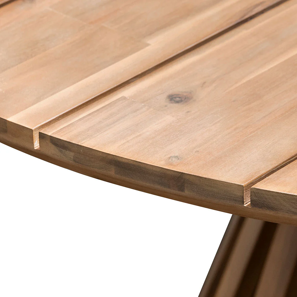 CDT6726-EM 1.35m Round Dining Table - Light Natural Acacia - Image 4