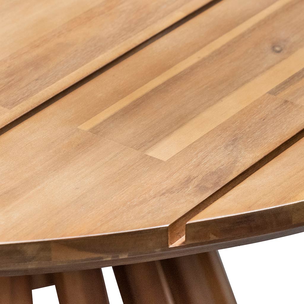 CDT6726-EM 1.35m Round Dining Table - Light Natural Acacia - Image 5