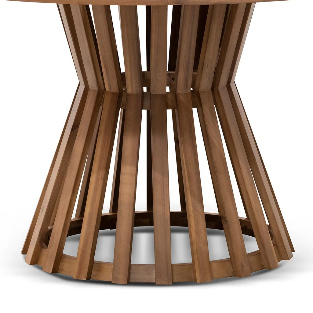 CDT6726-EM 1.35m Round Dining Table - Light Natural Acacia - Image 6