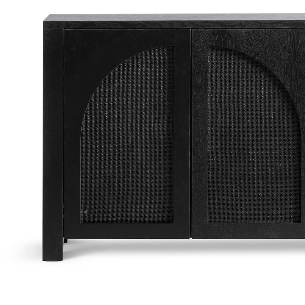 CDT6778-CN 1.95m Black Oak Sideboard Unit - Rattan - Image 4