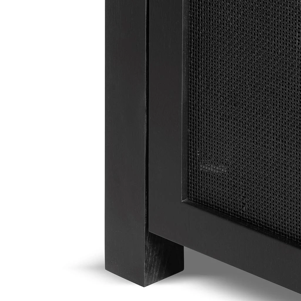 CDT6778-CN 1.95m Black Oak Sideboard Unit - Rattan - Image 5