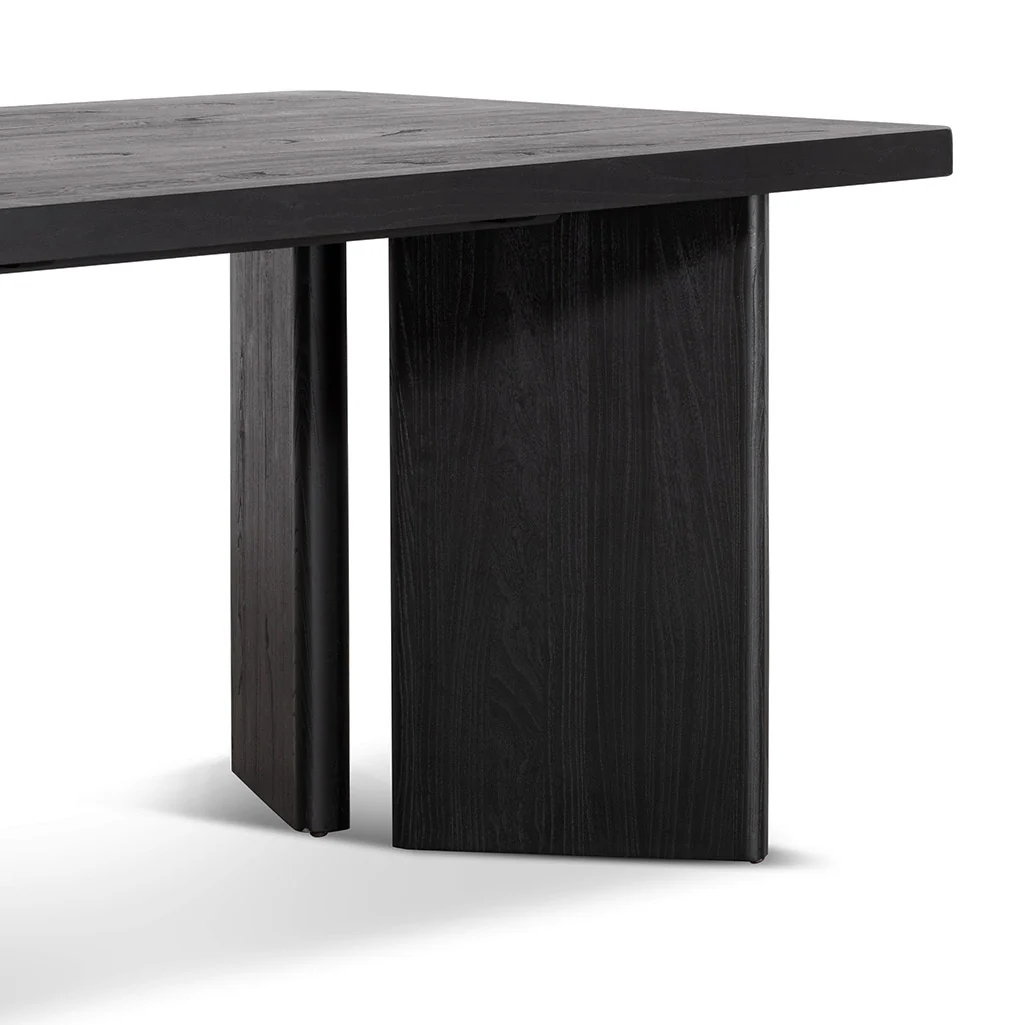 CDT6780-NI 2.4m Elm Dining Table - Full Black - Image 11