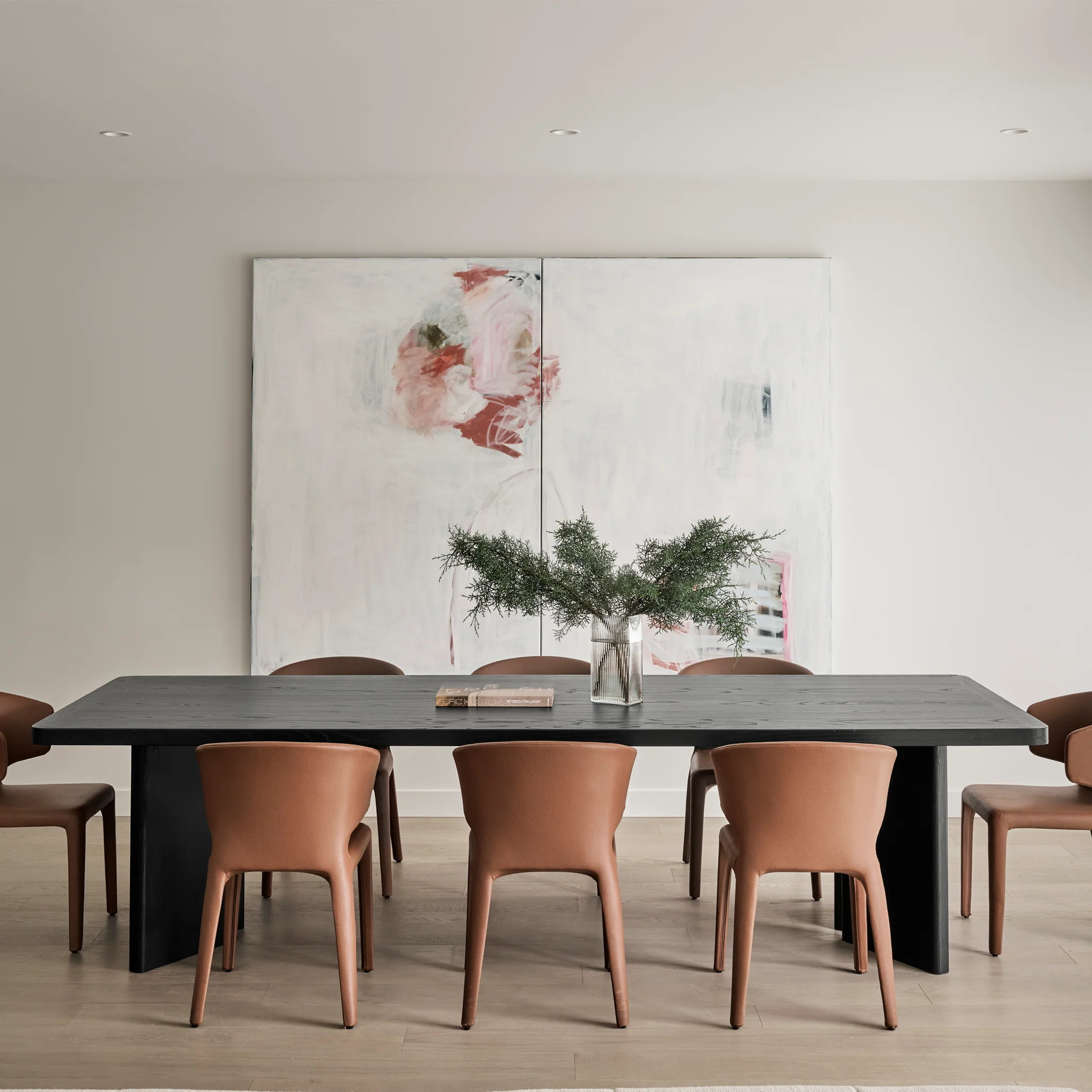 CDT6780-NI 2.4m Elm Dining Table - Full Black - Image 3