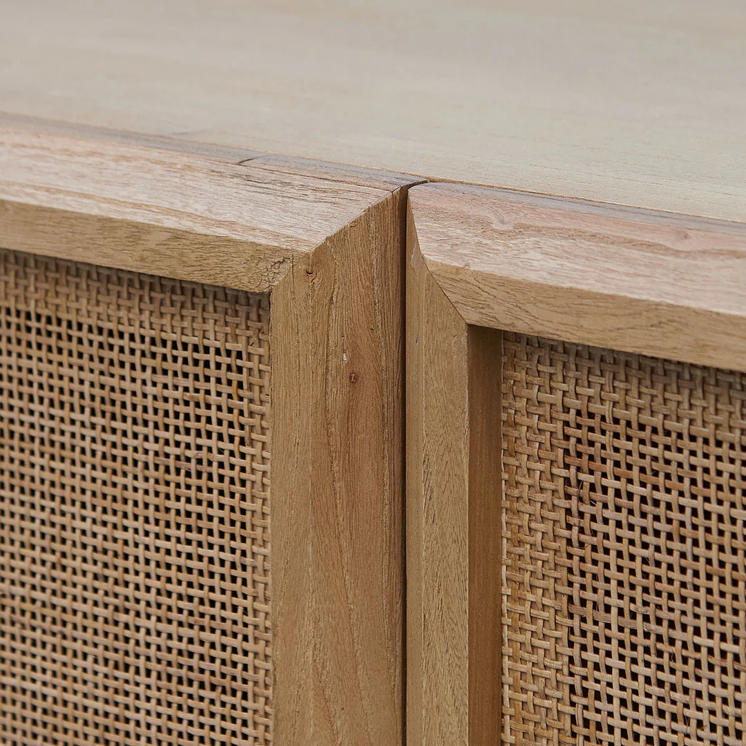 CDT8139-NI 1.8m Rattan Door Sideboard - Natural - Image 4