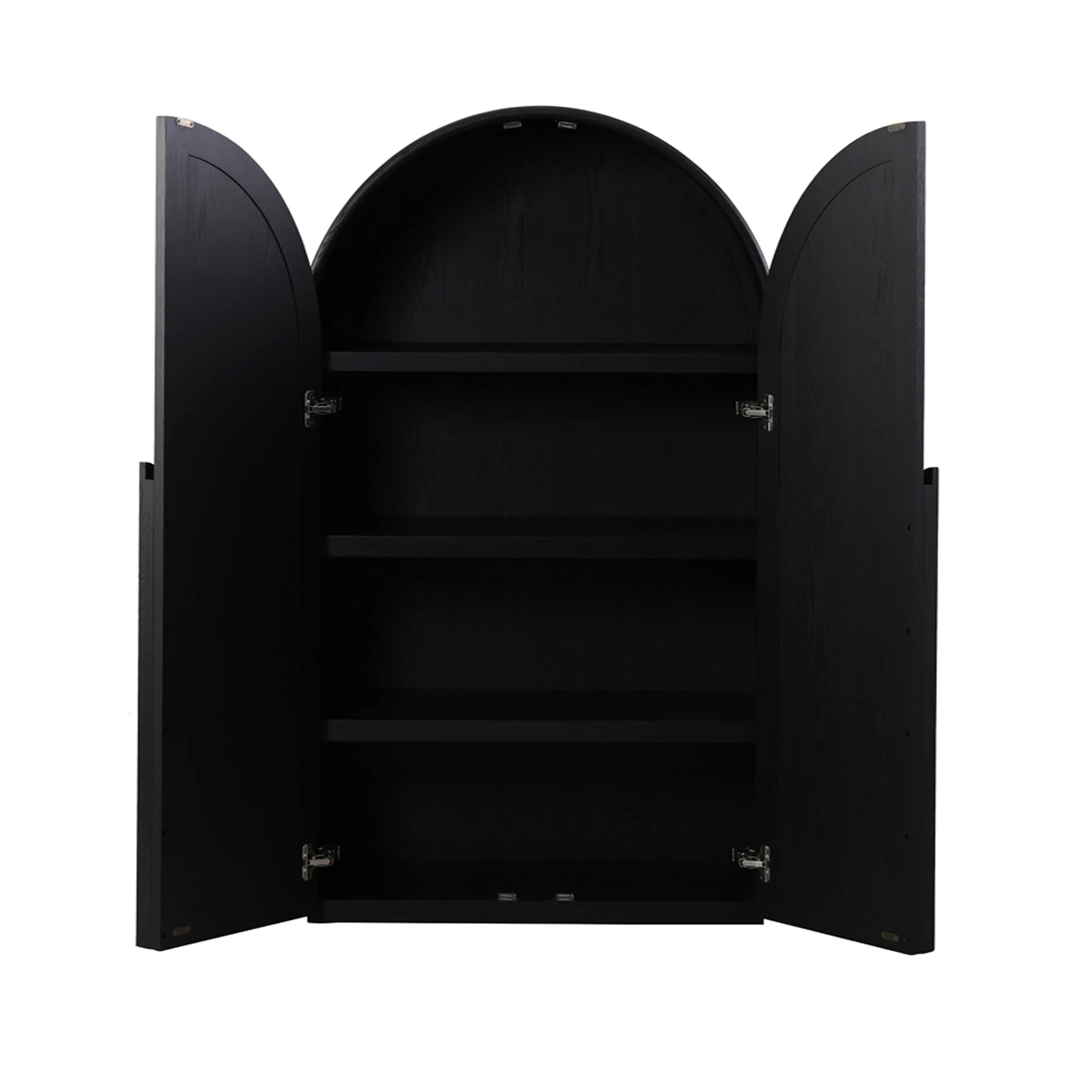 CDT8295-NI 150cm (H) Ash Curve Cabinet - Full Black - Image 3