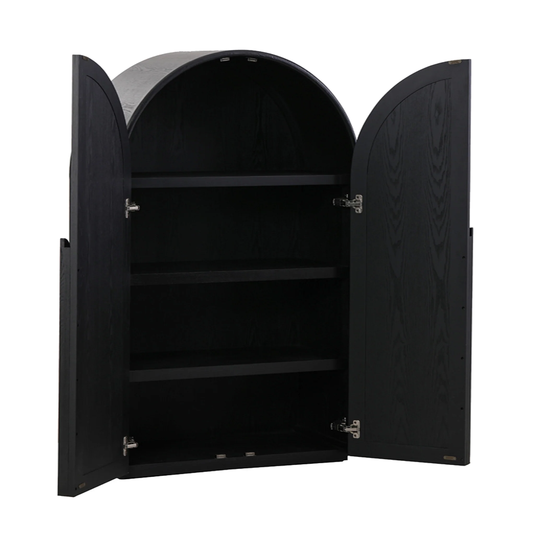 CDT8295-NI 150cm (H) Ash Curve Cabinet - Full Black - Image 4