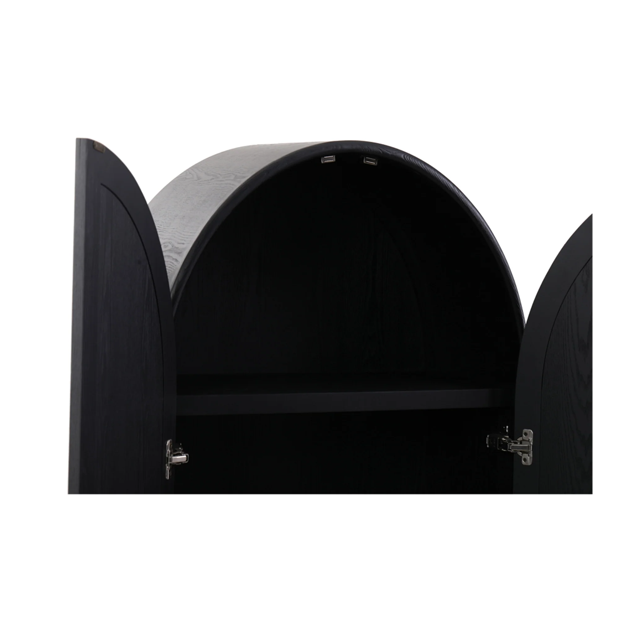 CDT8295-NI 150cm (H) Ash Curve Cabinet - Full Black - Image 6