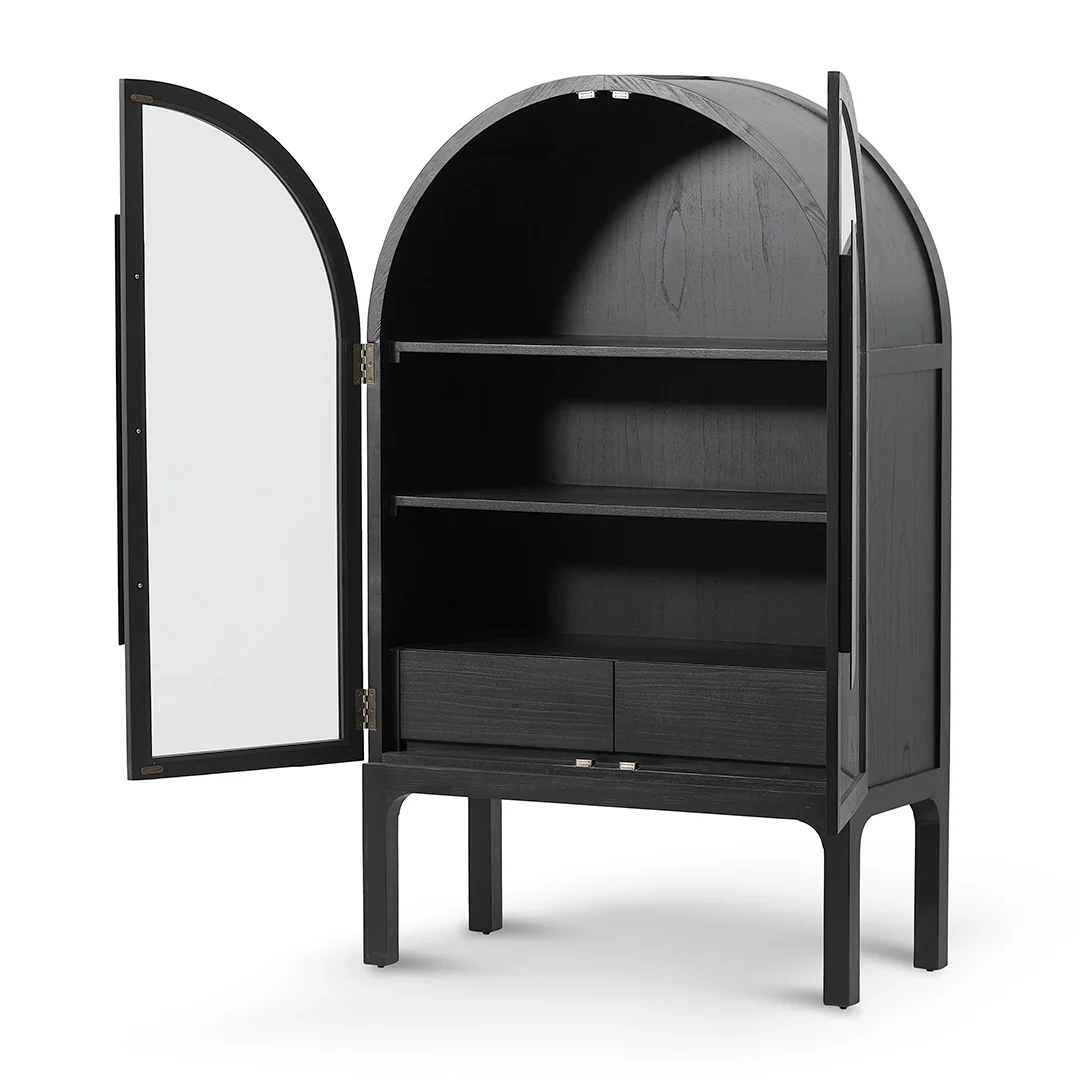 CDT8298-NI Glass Cabinet - Full Black - Image 4