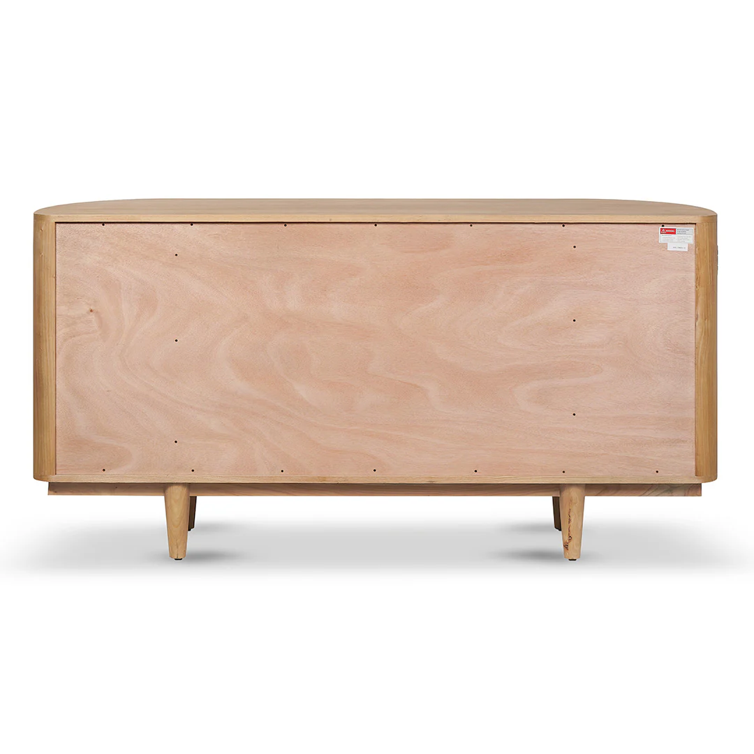 CDT8406-NI 1.7m Natural Elm Sideboard - Rattan Doors - Image 10
