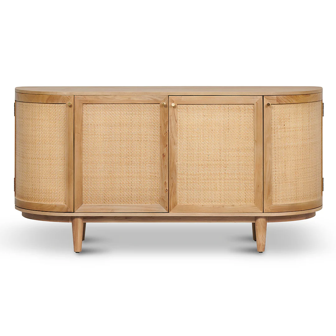 CDT8406-NI 1.7m Natural Elm Sideboard - Rattan Doors - Image 2