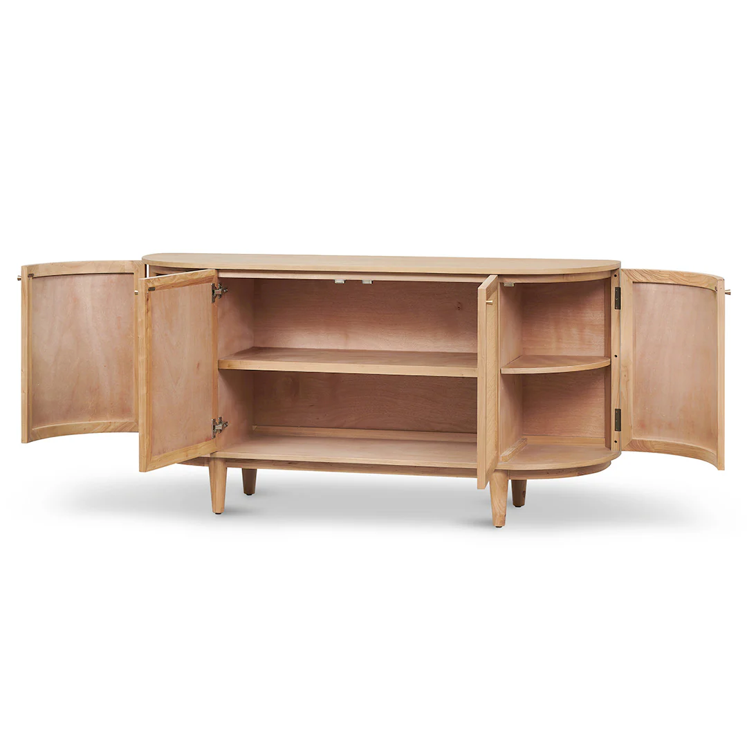CDT8406-NI 1.7m Natural Elm Sideboard - Rattan Doors - Image 3