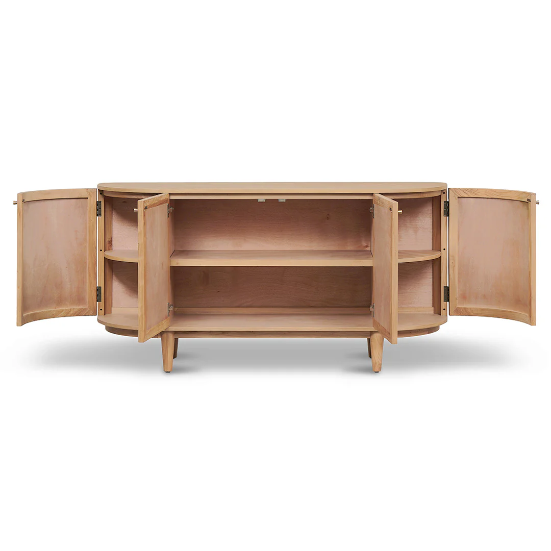 CDT8406-NI 1.7m Natural Elm Sideboard - Rattan Doors - Image 4
