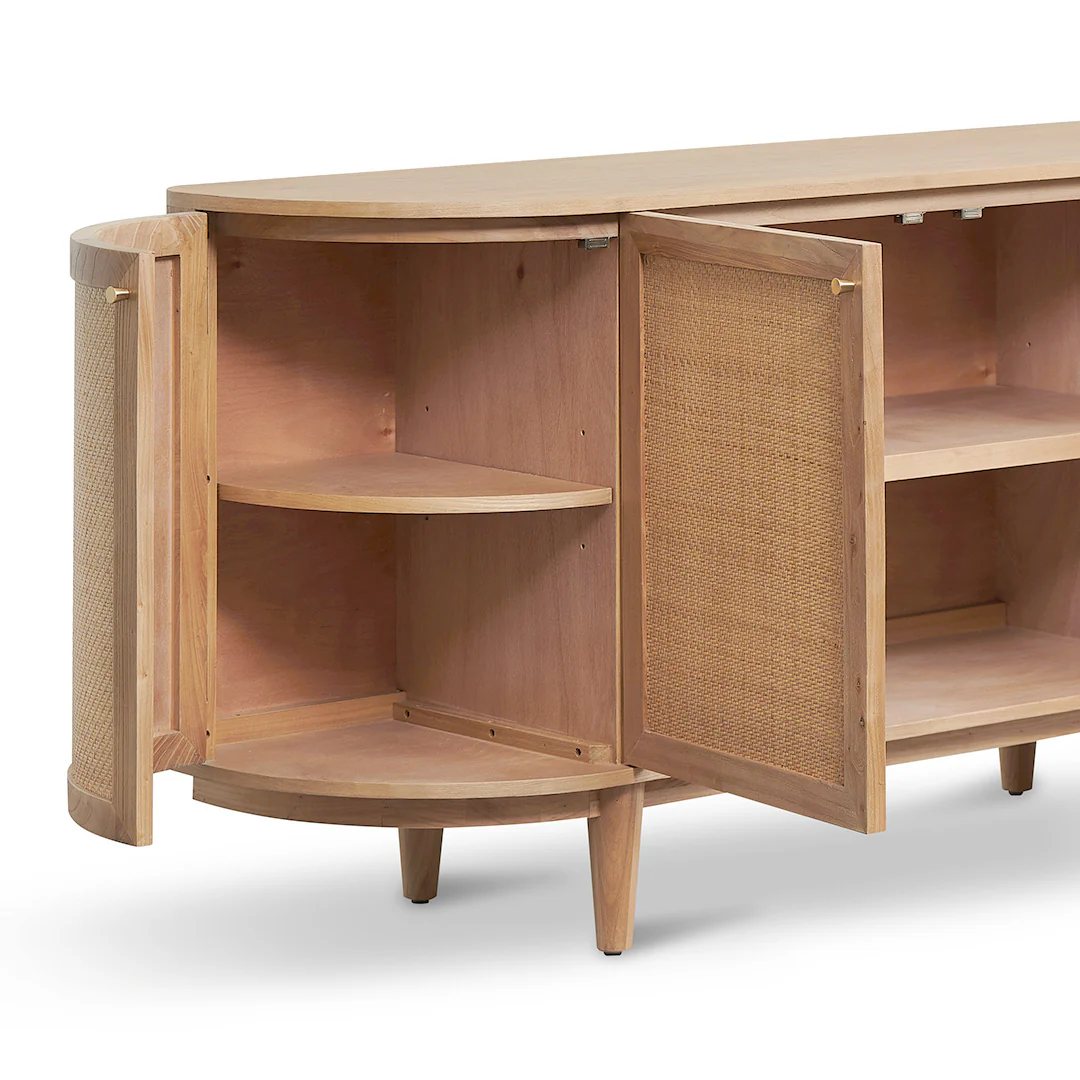 CDT8406-NI 1.7m Natural Elm Sideboard - Rattan Doors - Image 5