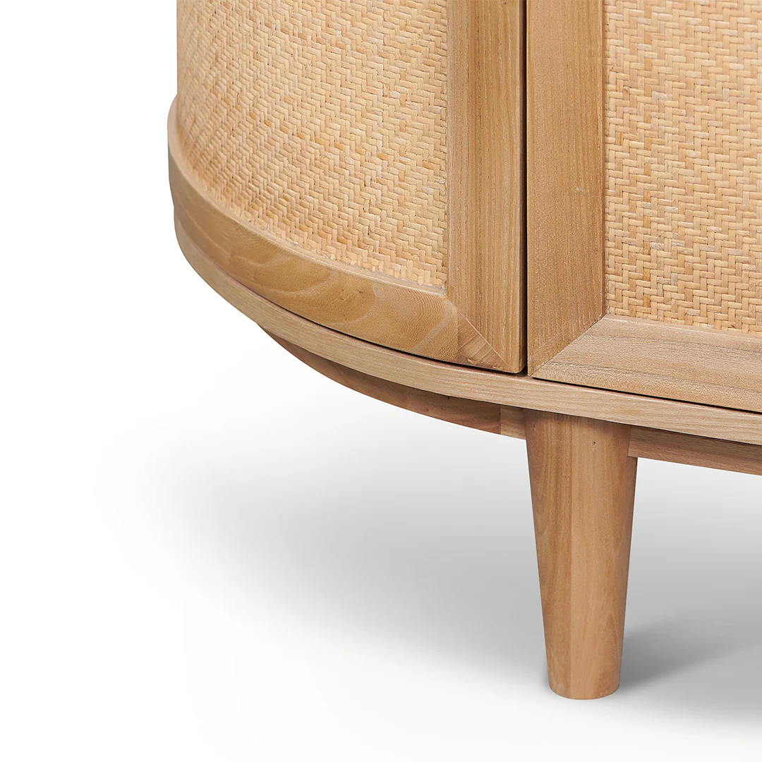 CDT8406-NI 1.7m Natural Elm Sideboard - Rattan Doors - Image 6