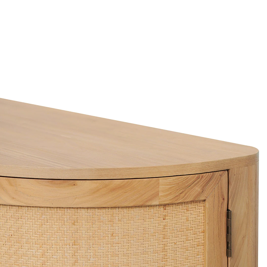 CDT8406-NI 1.7m Natural Elm Sideboard - Rattan Doors - Image 7