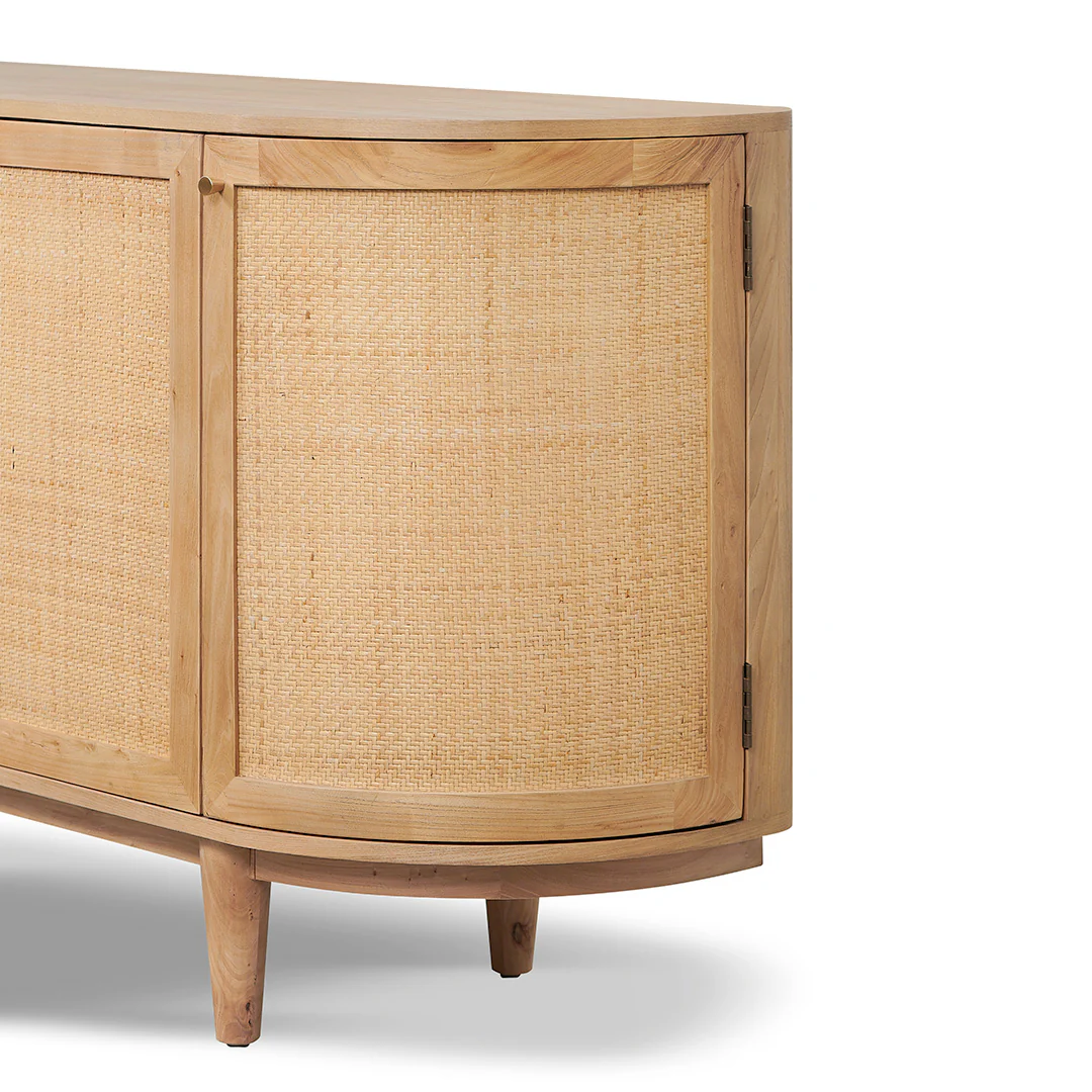 CDT8406-NI 1.7m Natural Elm Sideboard - Rattan Doors - Image 8