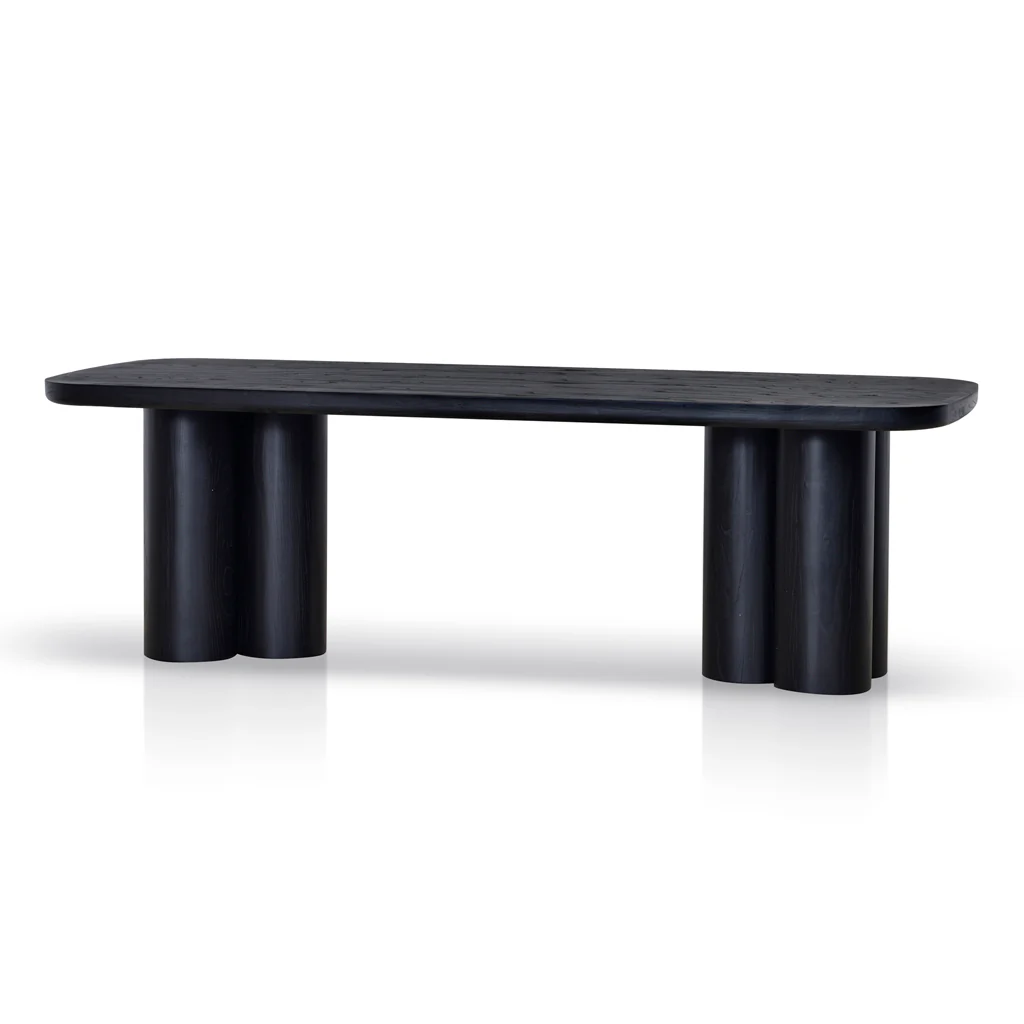 CDT8414-NI 2.4m Elm Dining Table - Full Black - Image 3