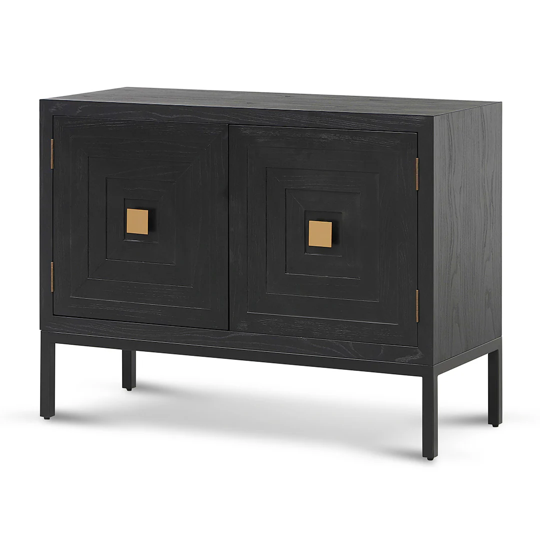 CDT8416-NI 1.08m Elm Sideboard Unit - Full Black - Image 3
