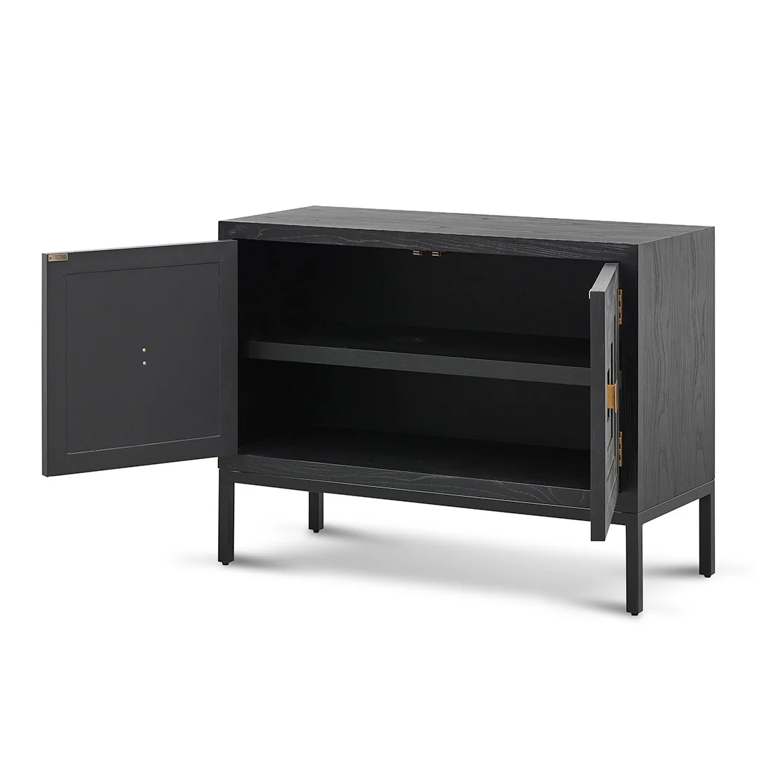 CDT8416-NI 1.08m Elm Sideboard Unit - Full Black - Image 4