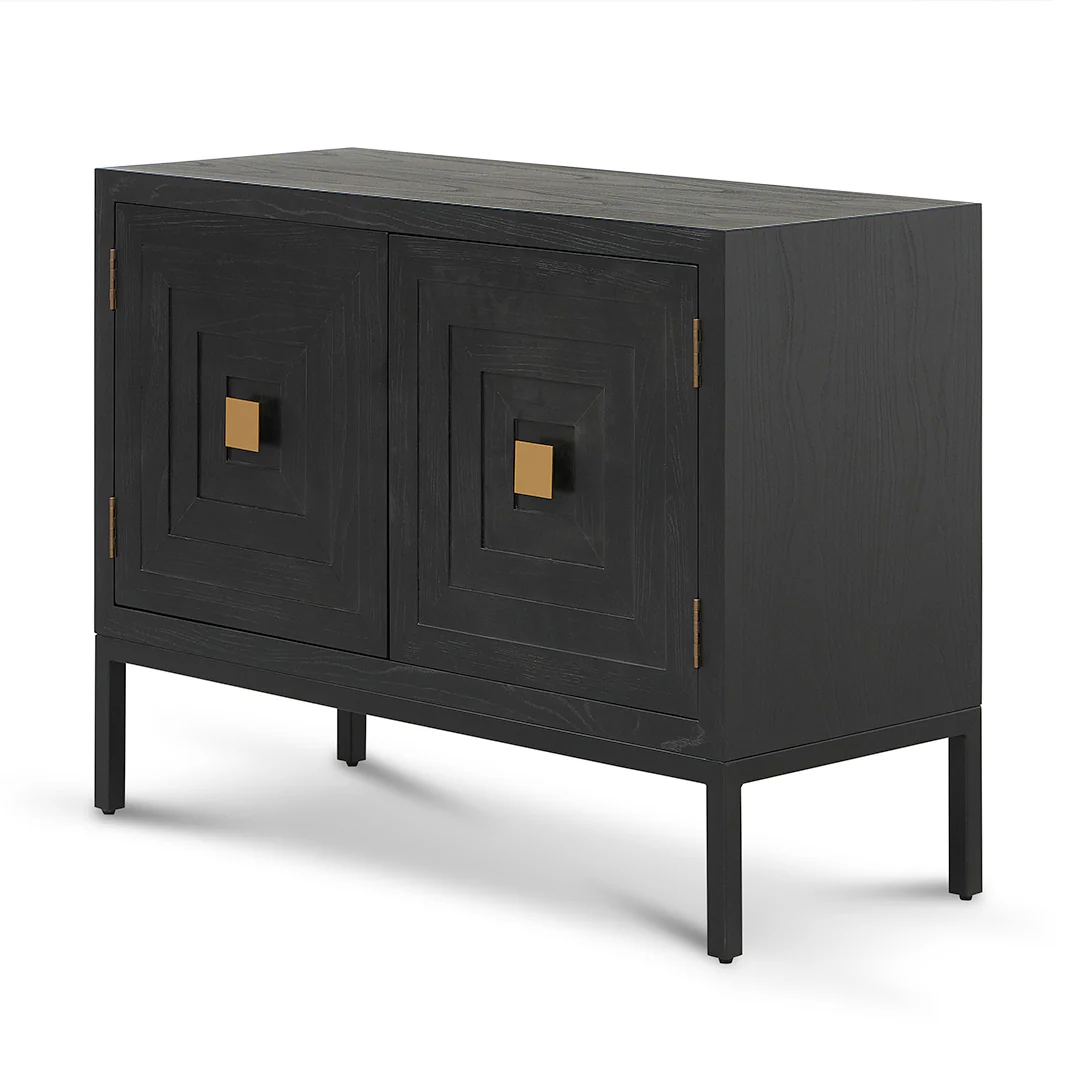 CDT8416-NI 1.08m Elm Sideboard Unit - Full Black - Image 6