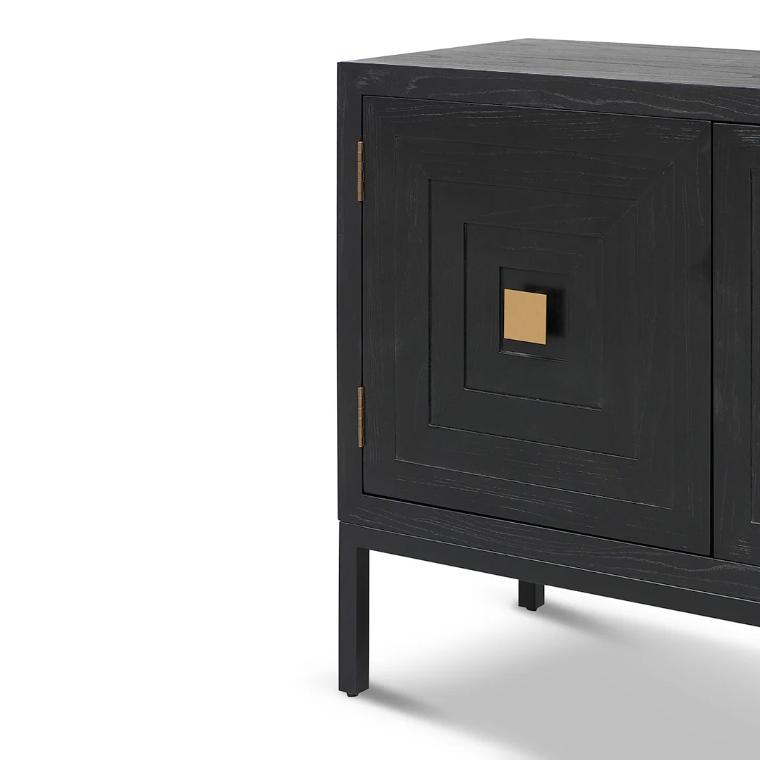 CDT8416-NI 1.08m Elm Sideboard Unit - Full Black - Image 7