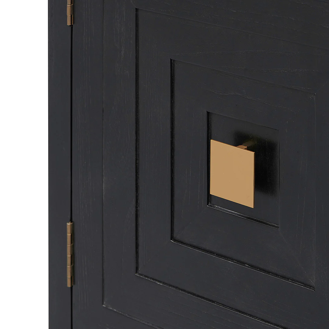 CDT8416-NI 1.08m Elm Sideboard Unit - Full Black - Image 8